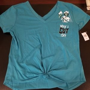 Disney's Haunted Mansion Bride XL Tie Up Hem Shirt